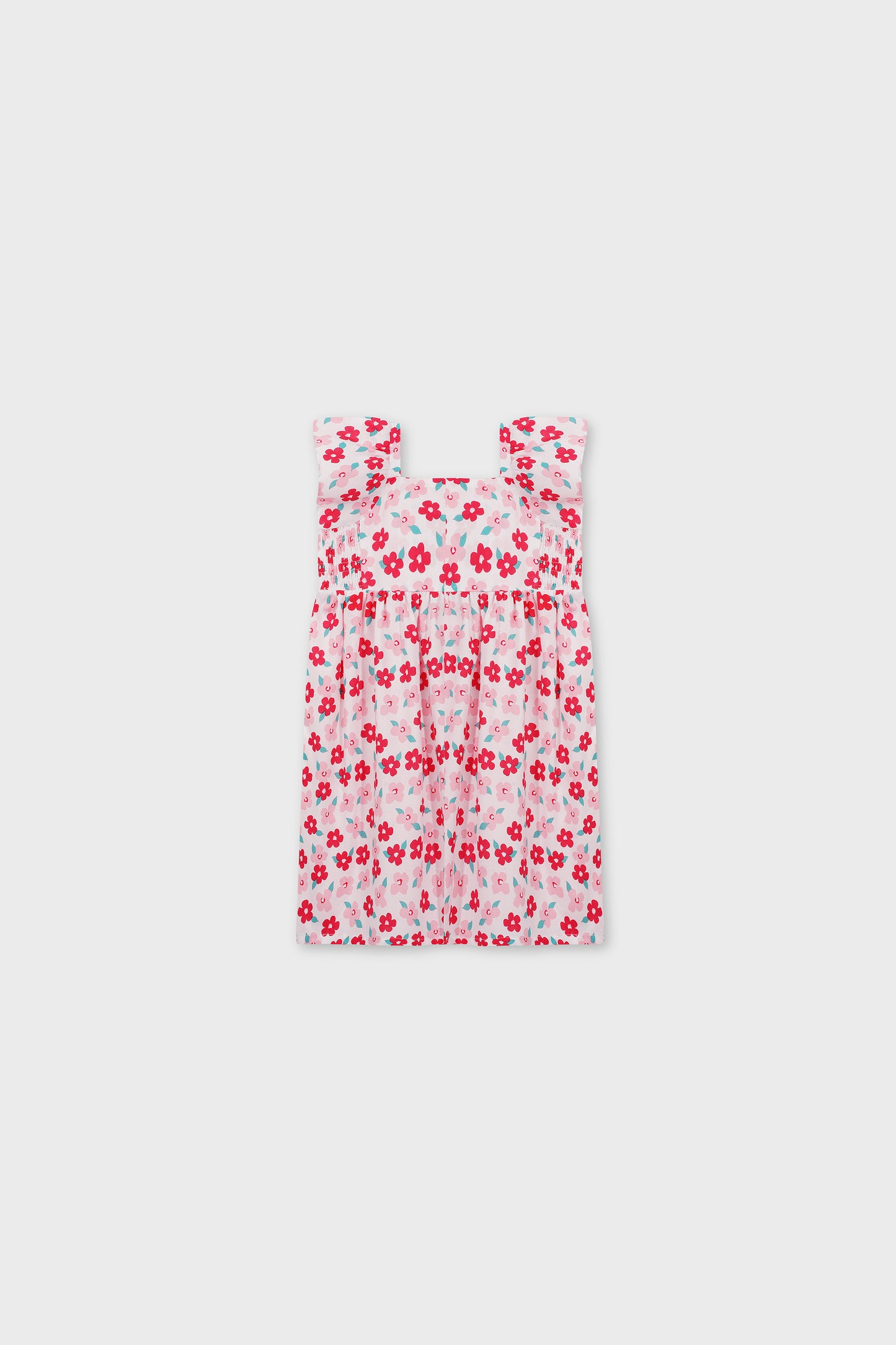 Crimson Blossom Cotton Dress