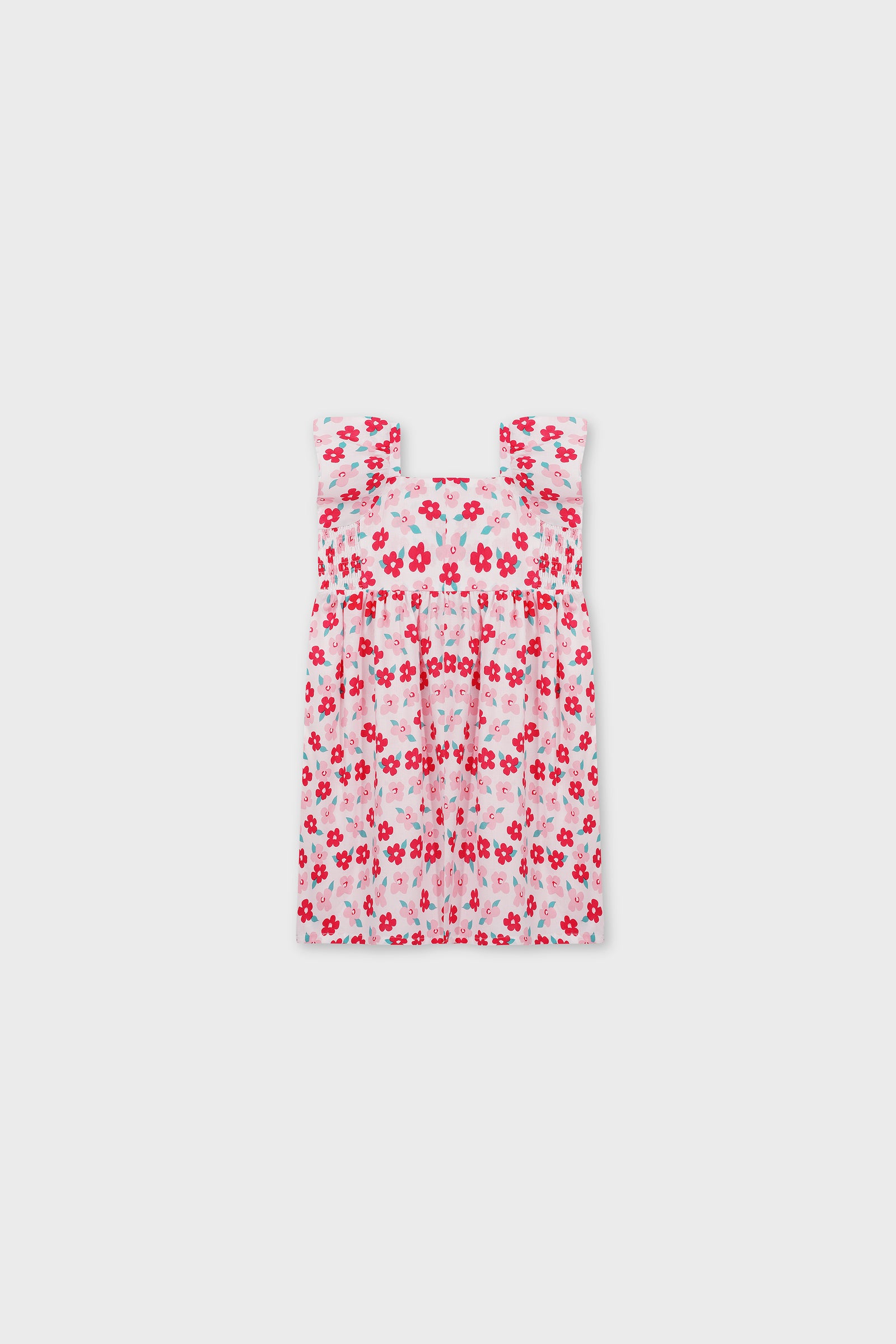 Crimson Blossom Cotton Dress