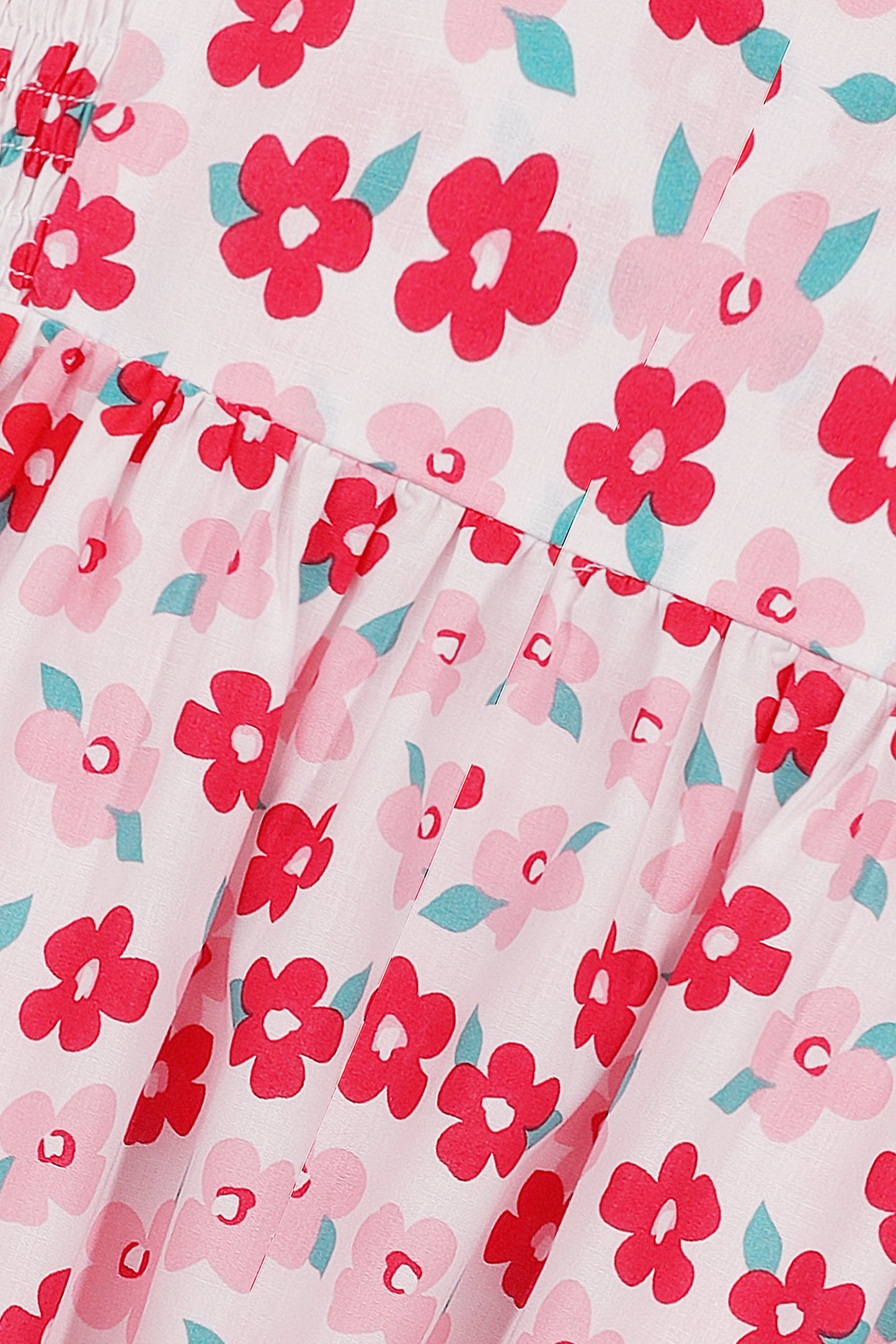 Crimson Blossom Cotton Dress