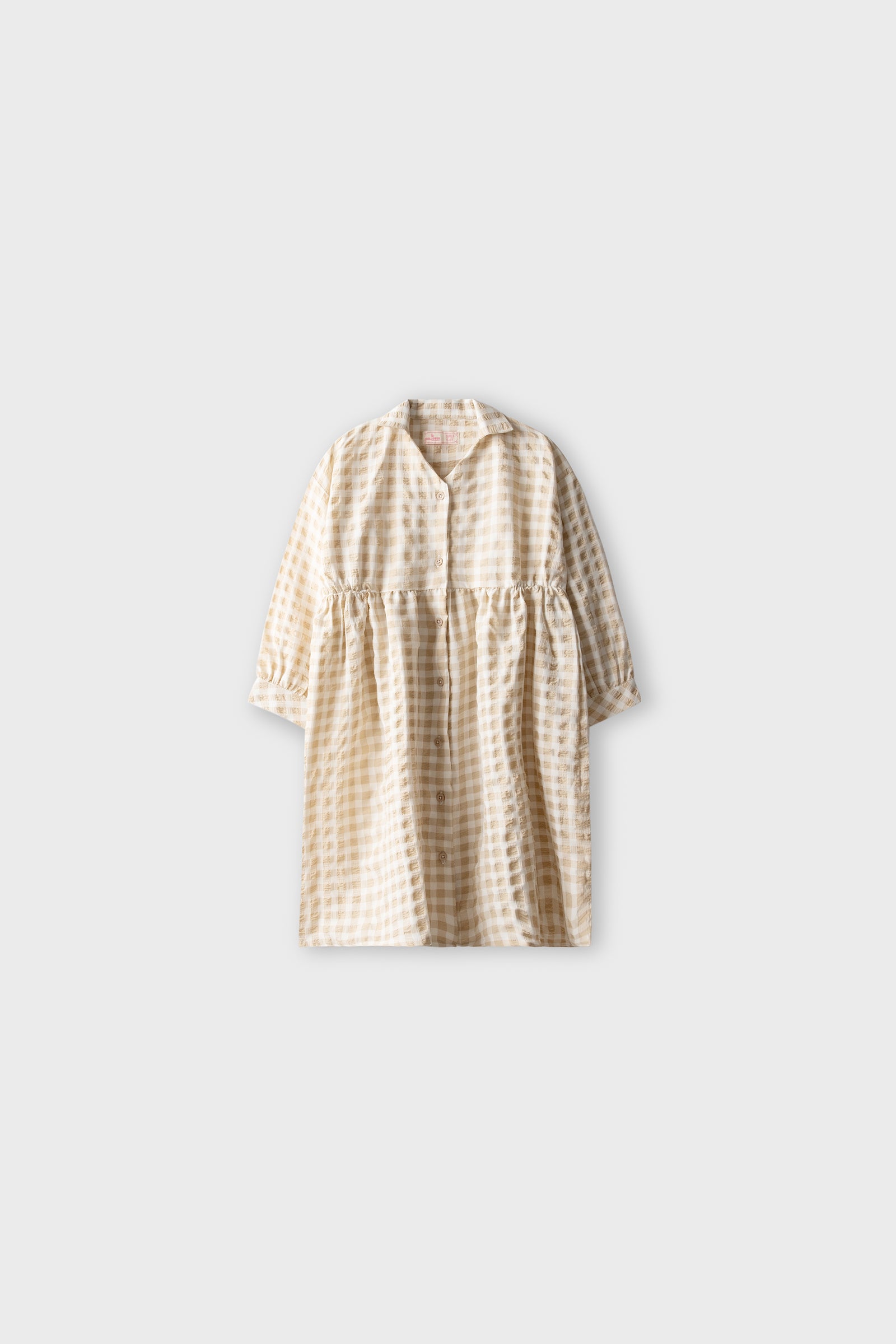 Caramel Collared Cotton Dress