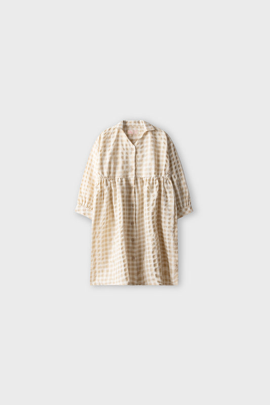 Caramel Collared Cotton Dress