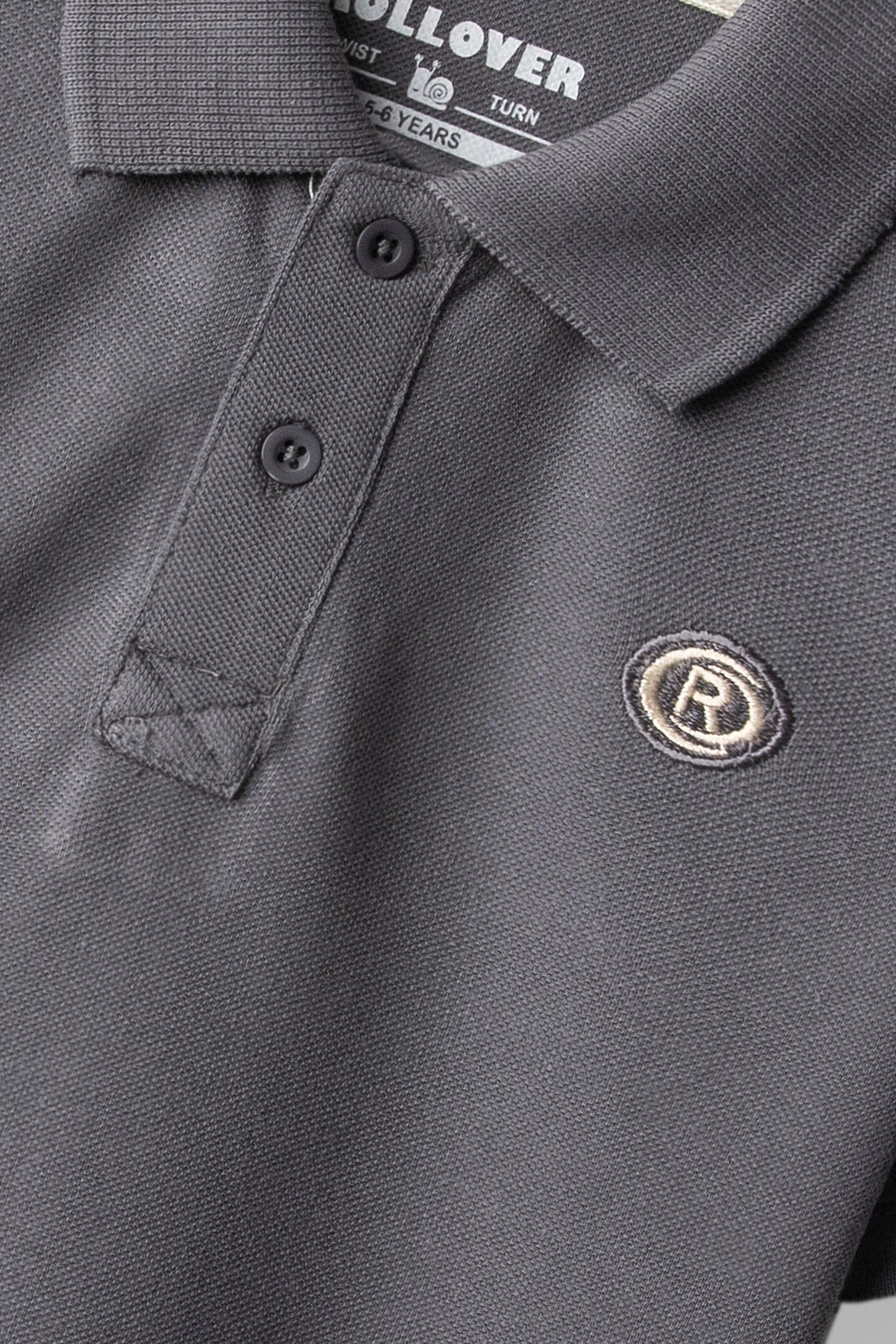 Boys Signature Charcoal Crest Polo