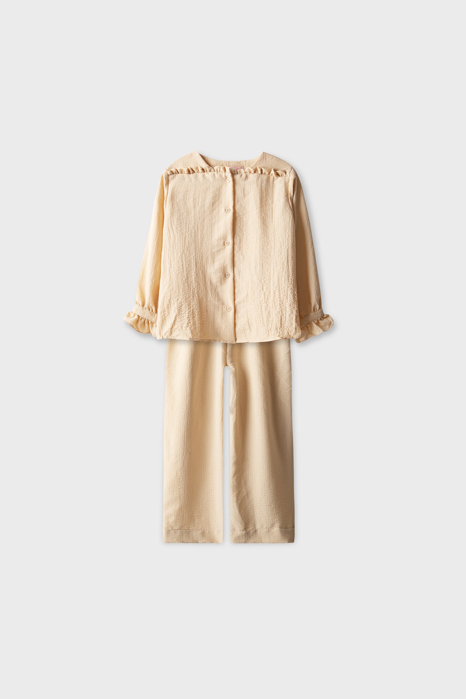 Soft Beige Frilly Co-ord Set