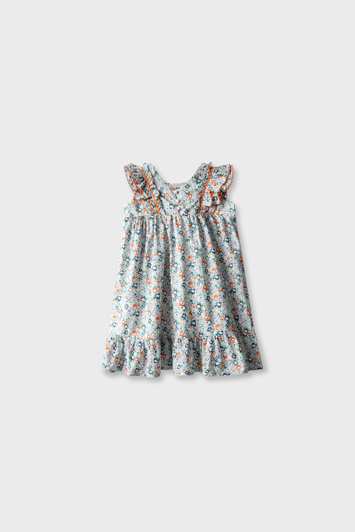 Tangerine Bloom Cotton Dress