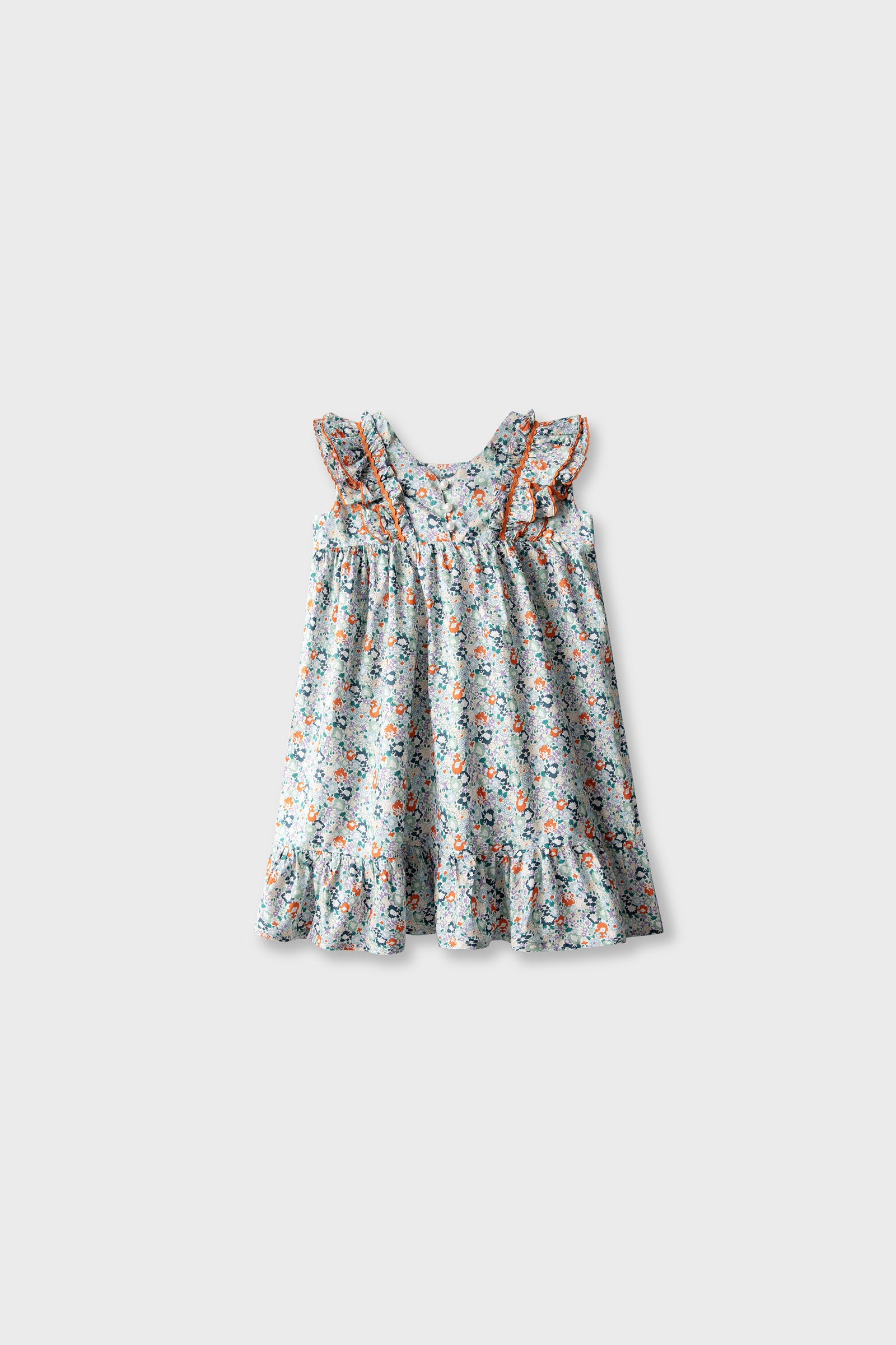 Tangerine Bloom Cotton Dress