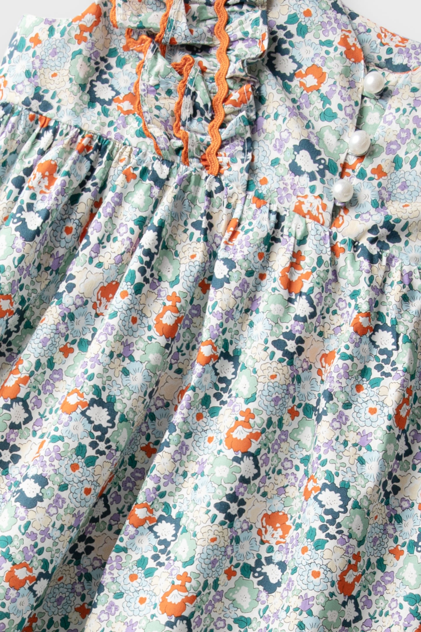 Tangerine Bloom Cotton Dress