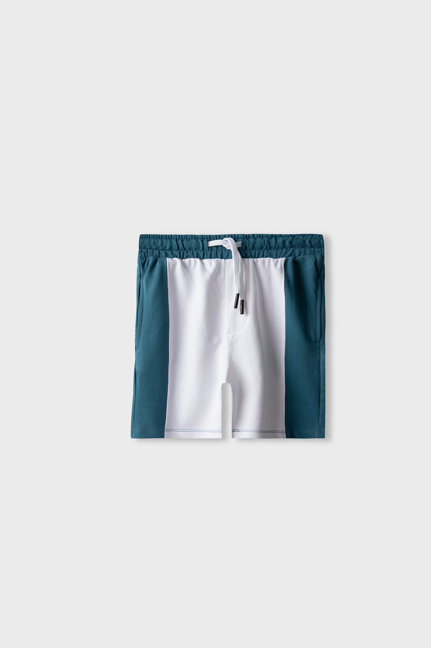 Teal Panel Terry Shorts