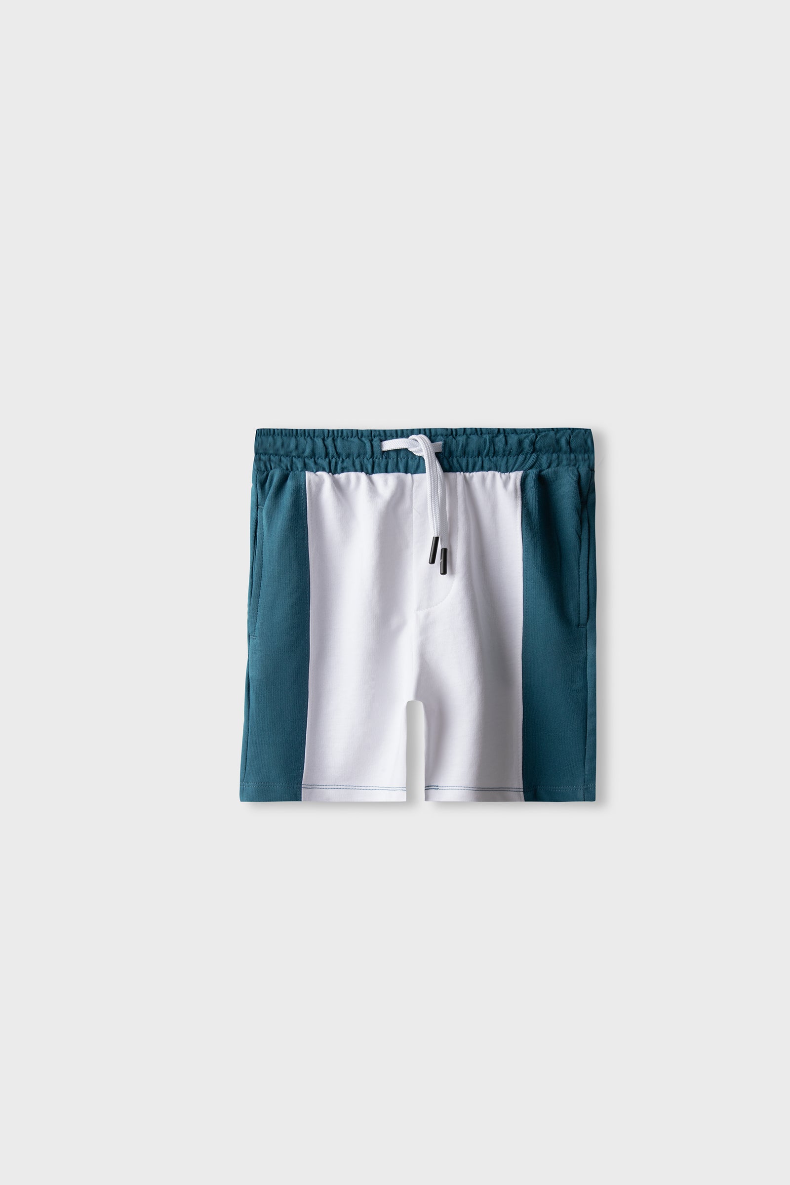 Teal Panel Terry Shorts