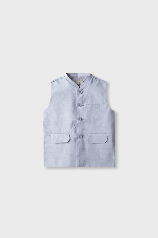 Boys Sky Heritage Cotton Waistcoat