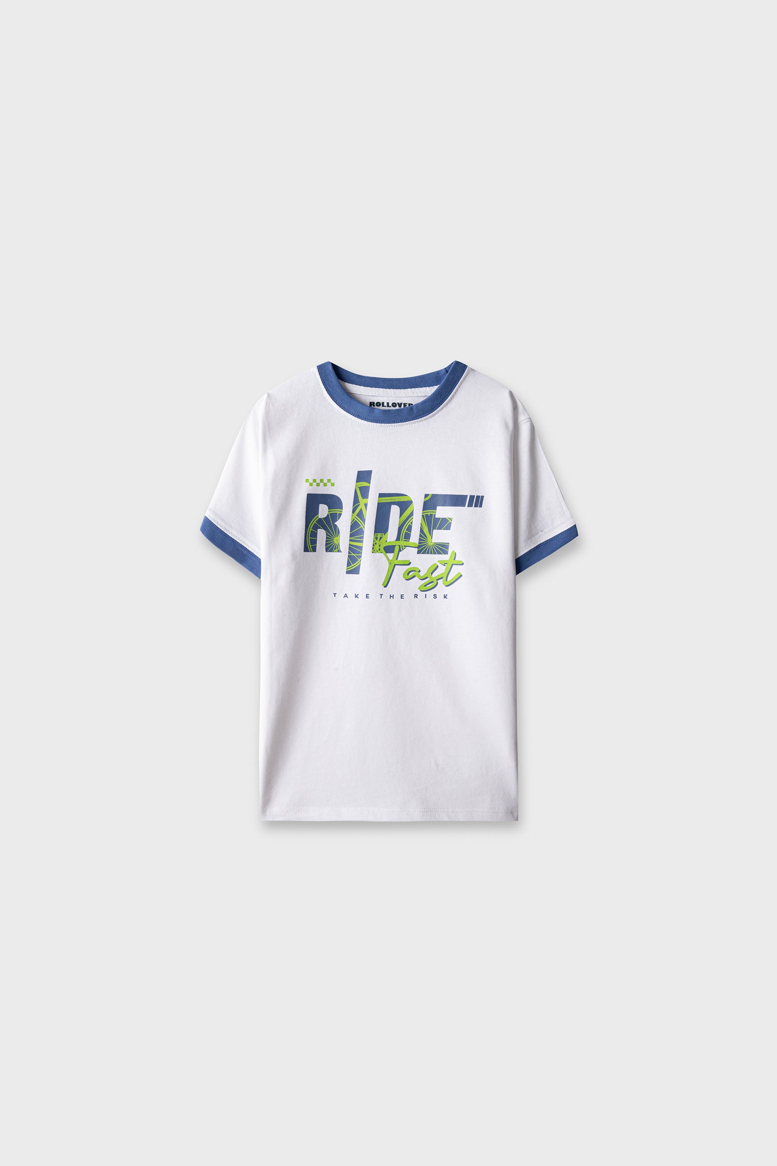 Boys White Ride Fast Tee