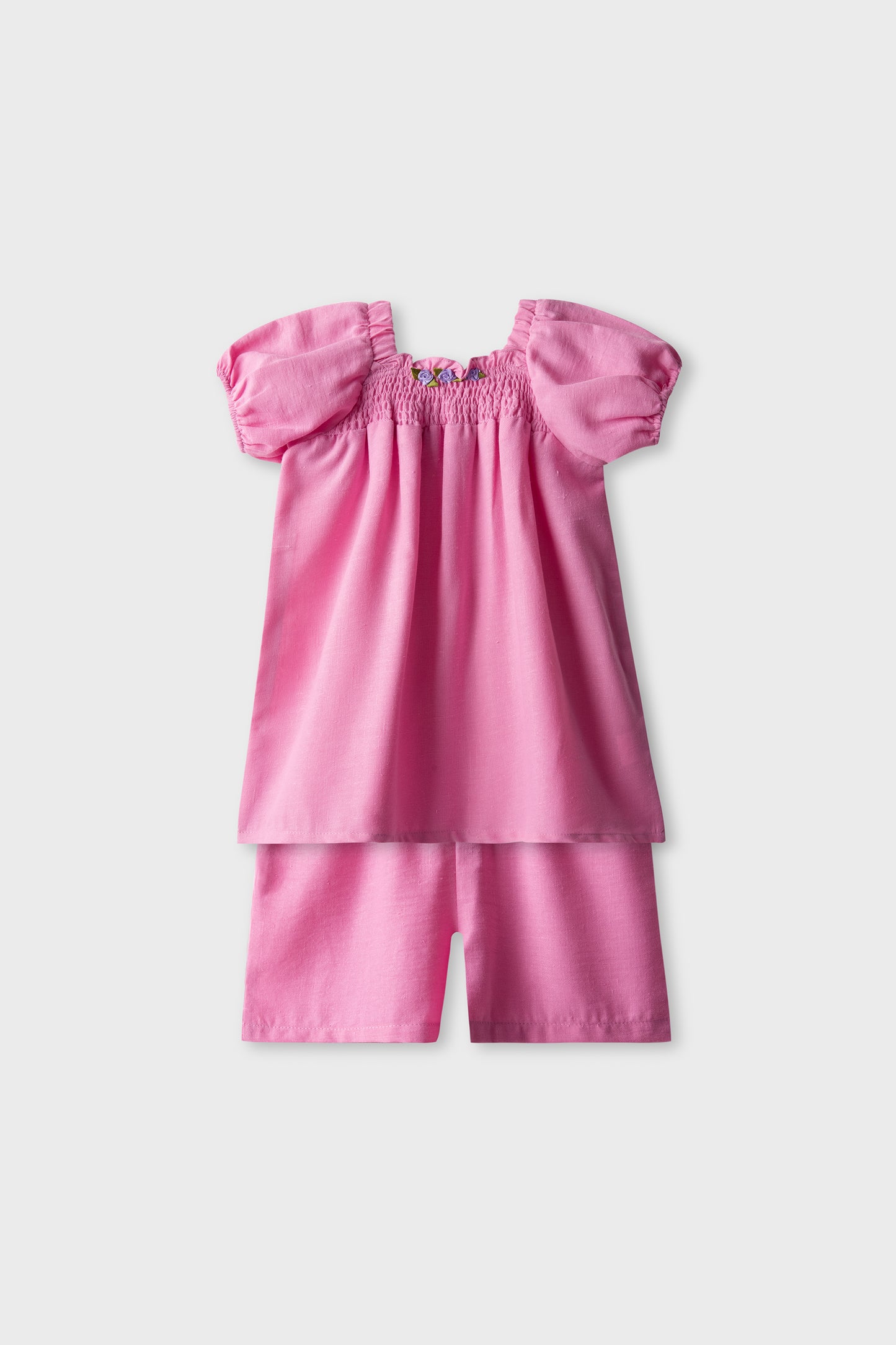 Girls Puffy Rose Co-ord Set