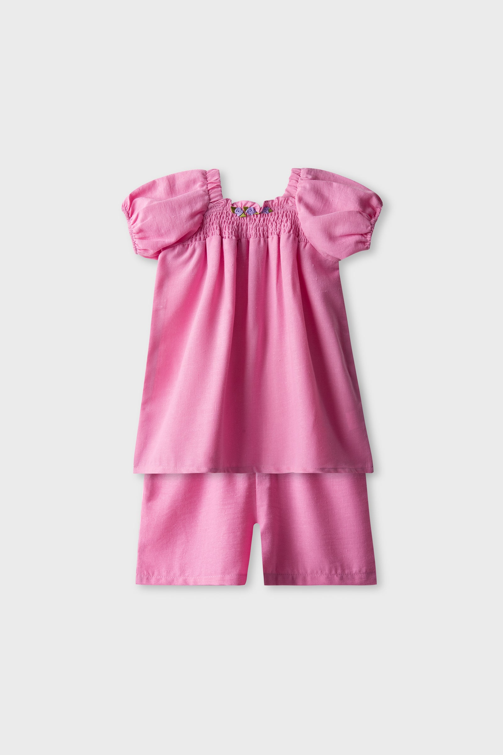Girls Puffy Rose Co-ord Set