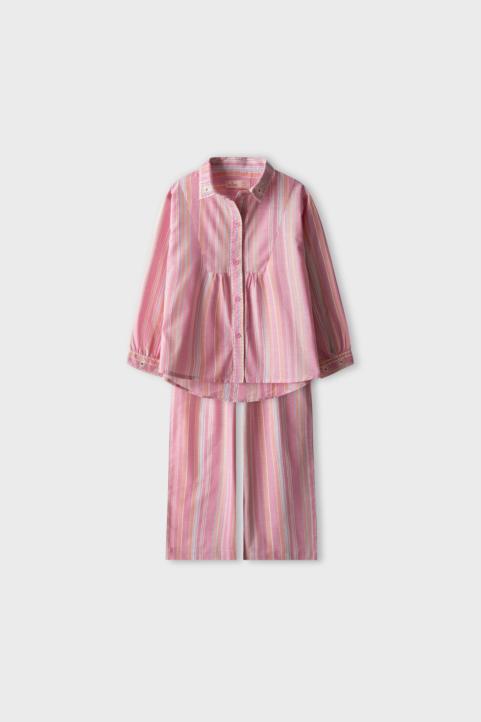 Rosy Stripe Cotton Co--ord Set