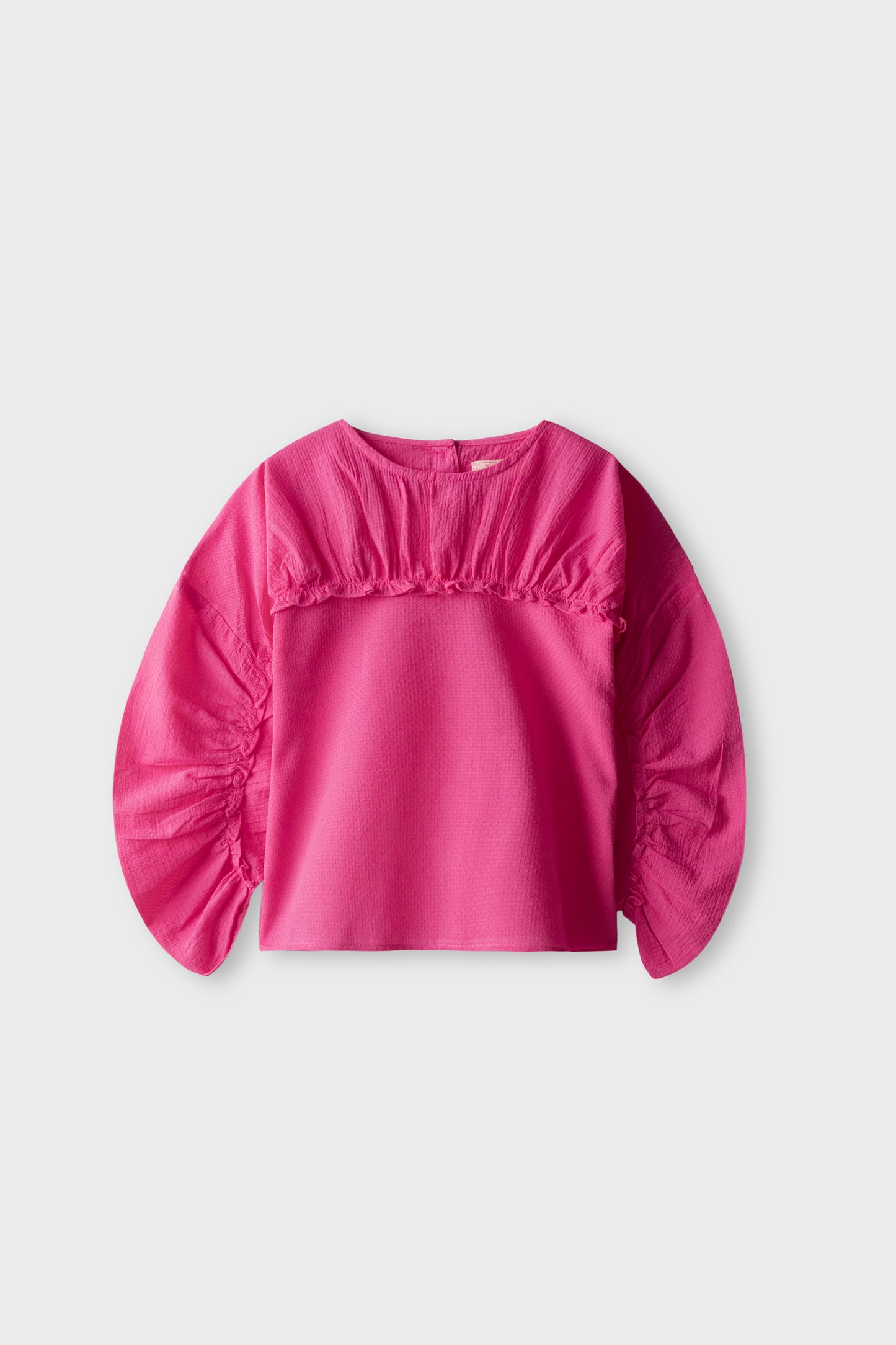 Pink Yoke Frill Cotton Top
