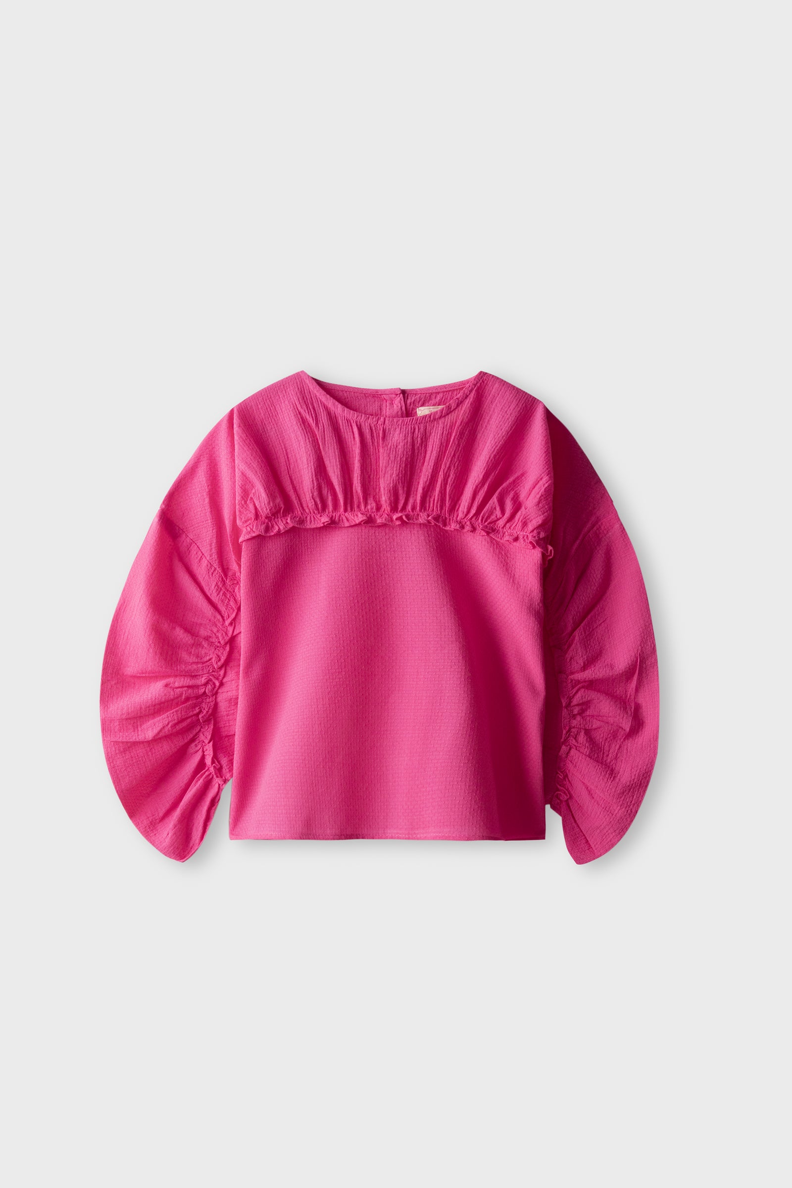 Pink Yoke Frill Cotton Top