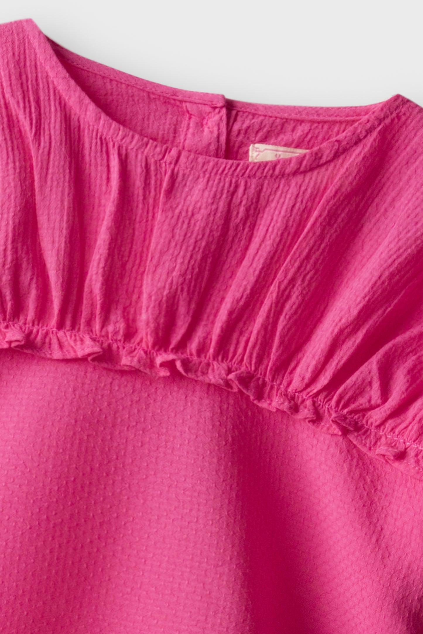 Pink Yoke Frill Cotton Top