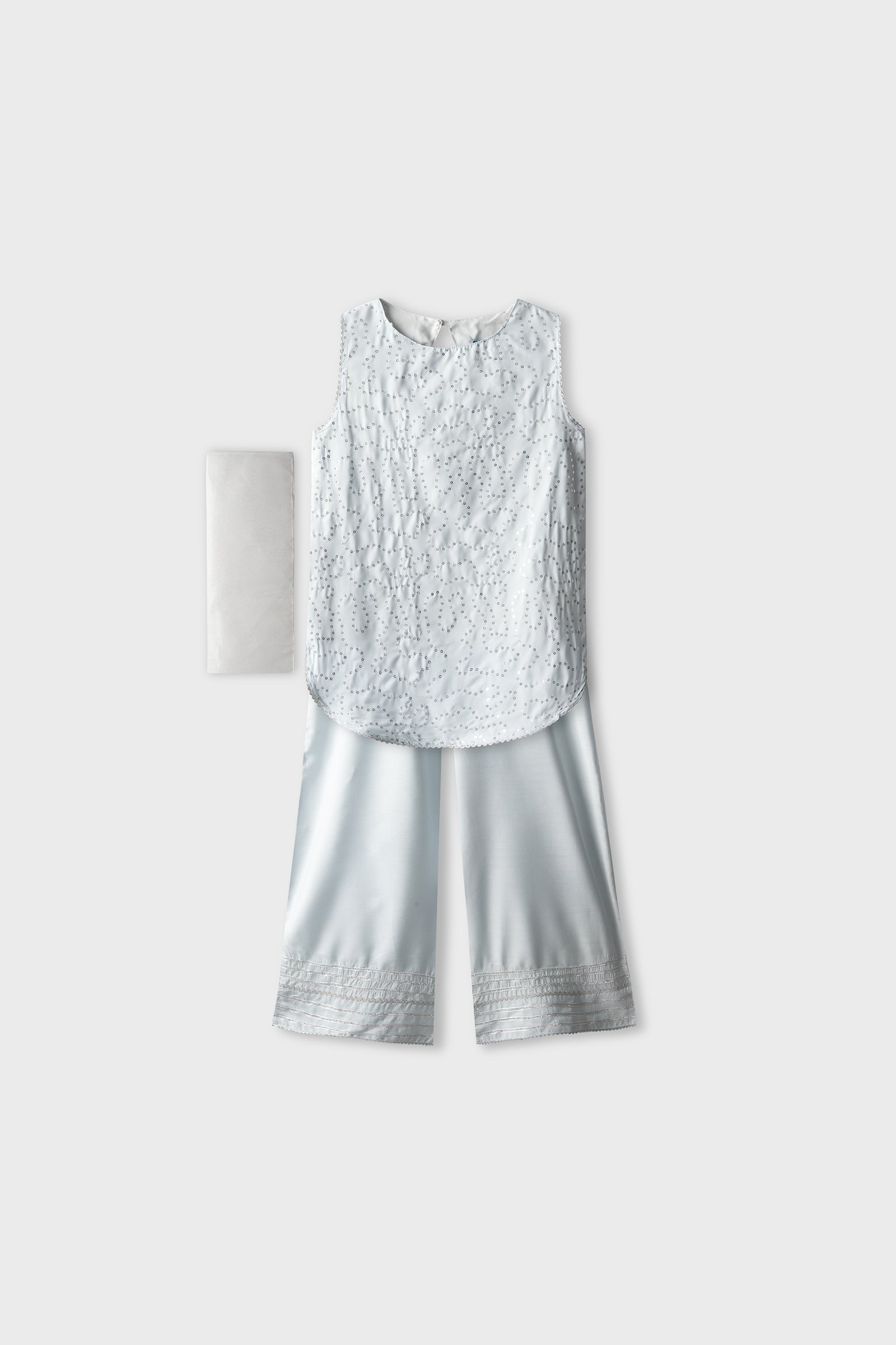 Silver Mint Sparkle Kurta Set - 3pc