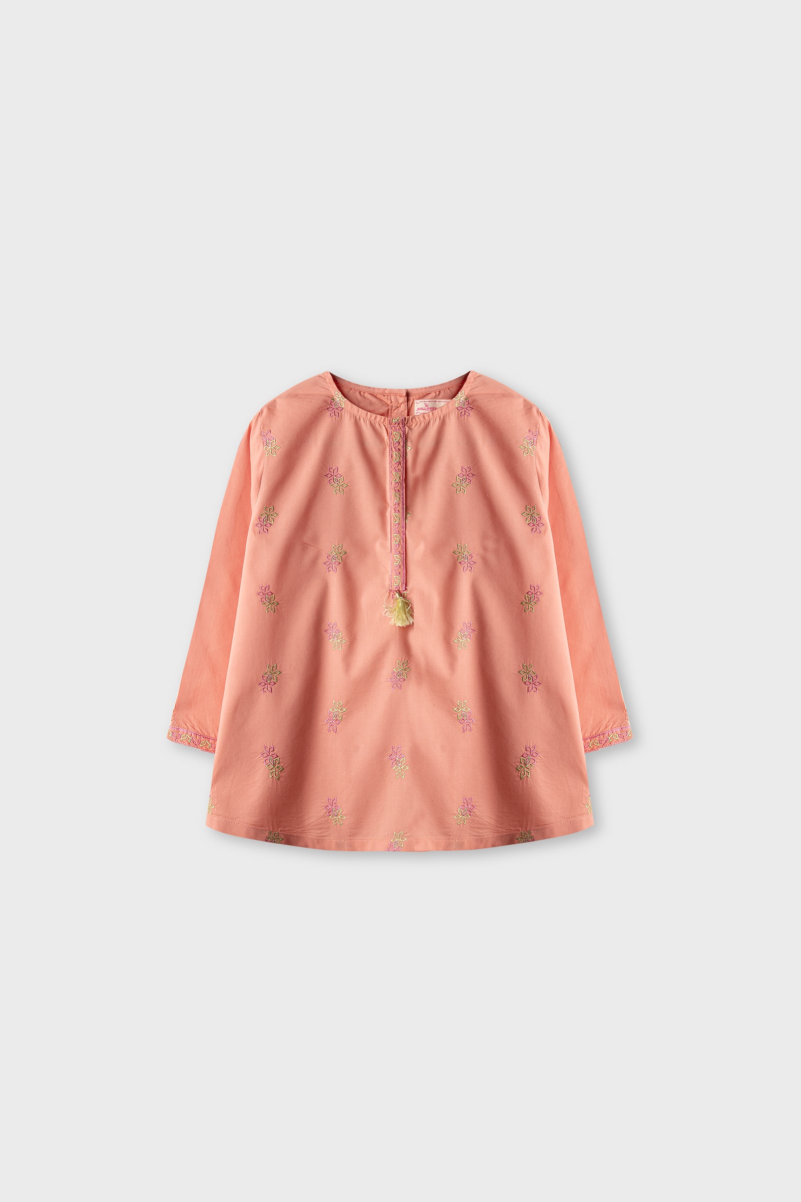 Orange Embroidered Ethnic Top