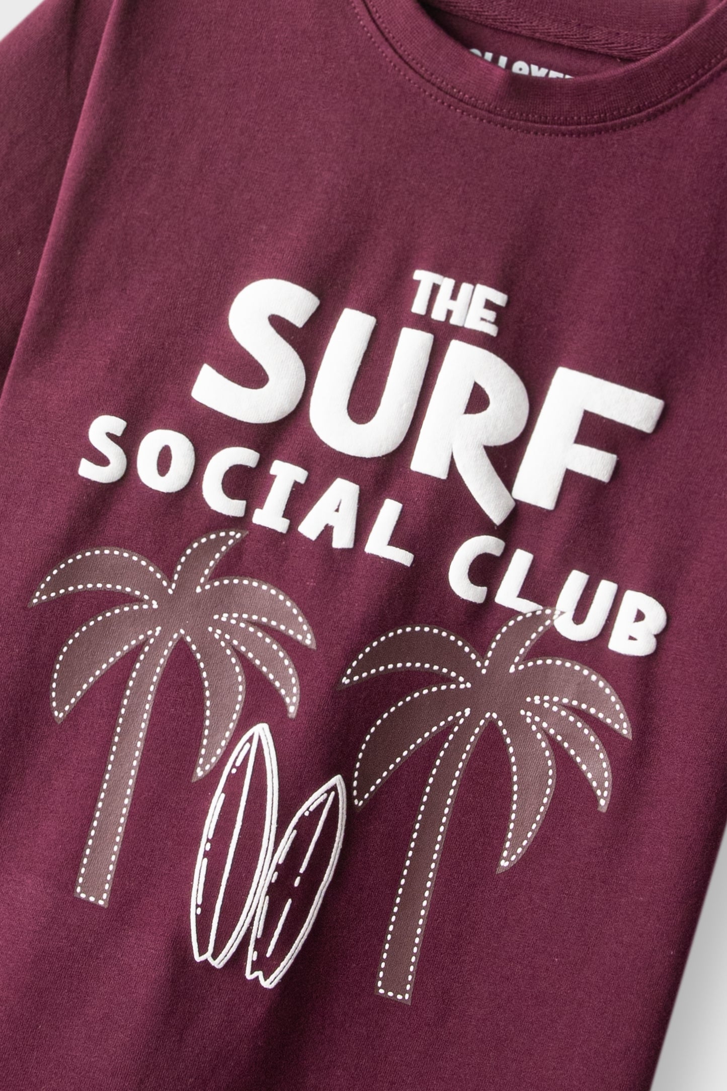 Boys Tropical Burgundy Surf Tee