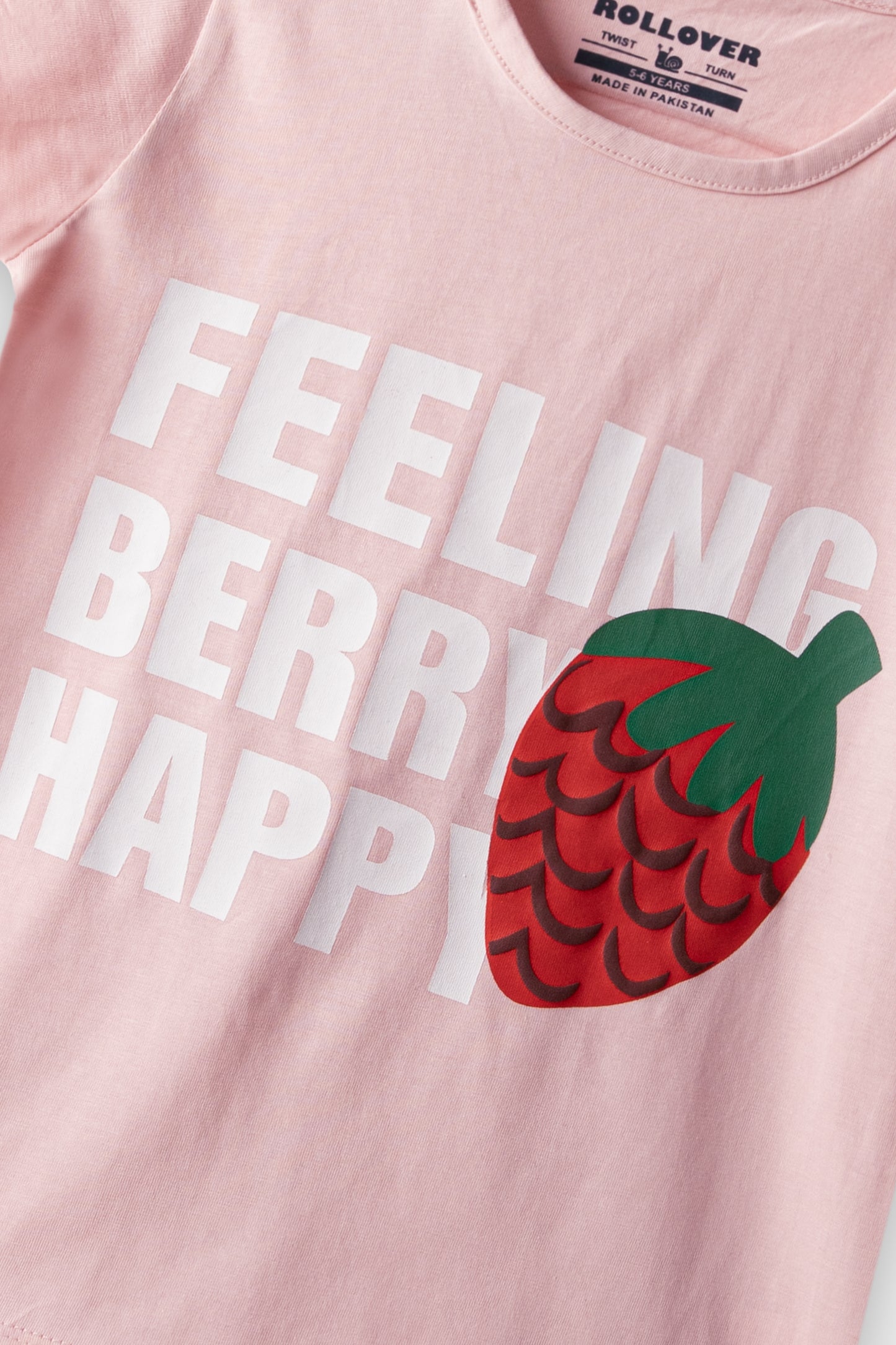 Girls Pink Berry Happy Tee