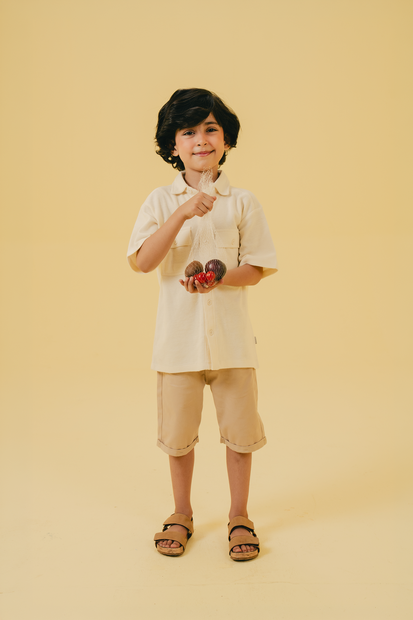 Boys Skin Waffle Button Tee