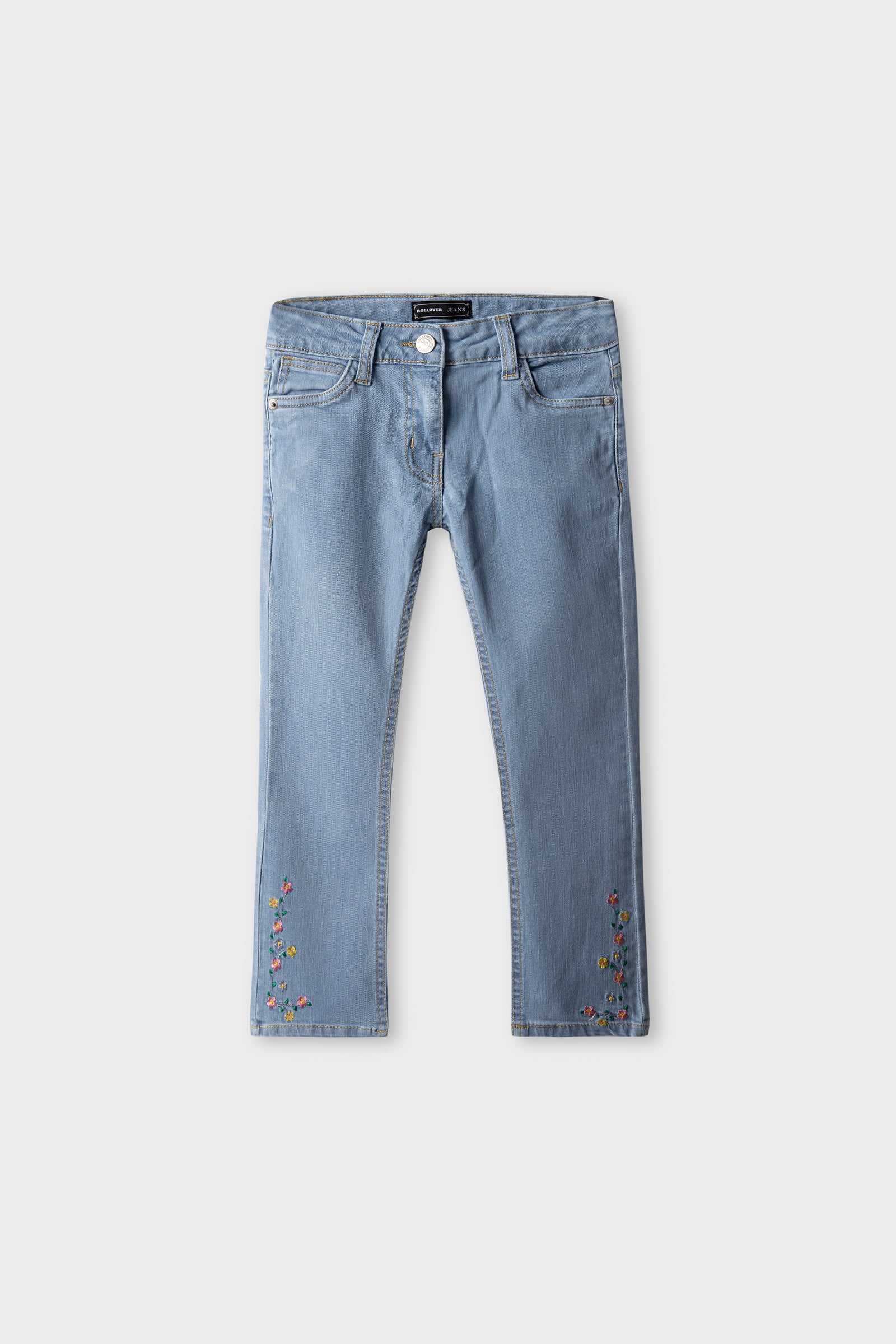 Girls Floral Boot Cut Denim Jeans
