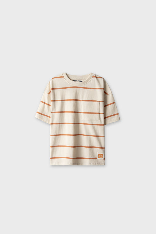 Boys Rust Stripe Drop Tee