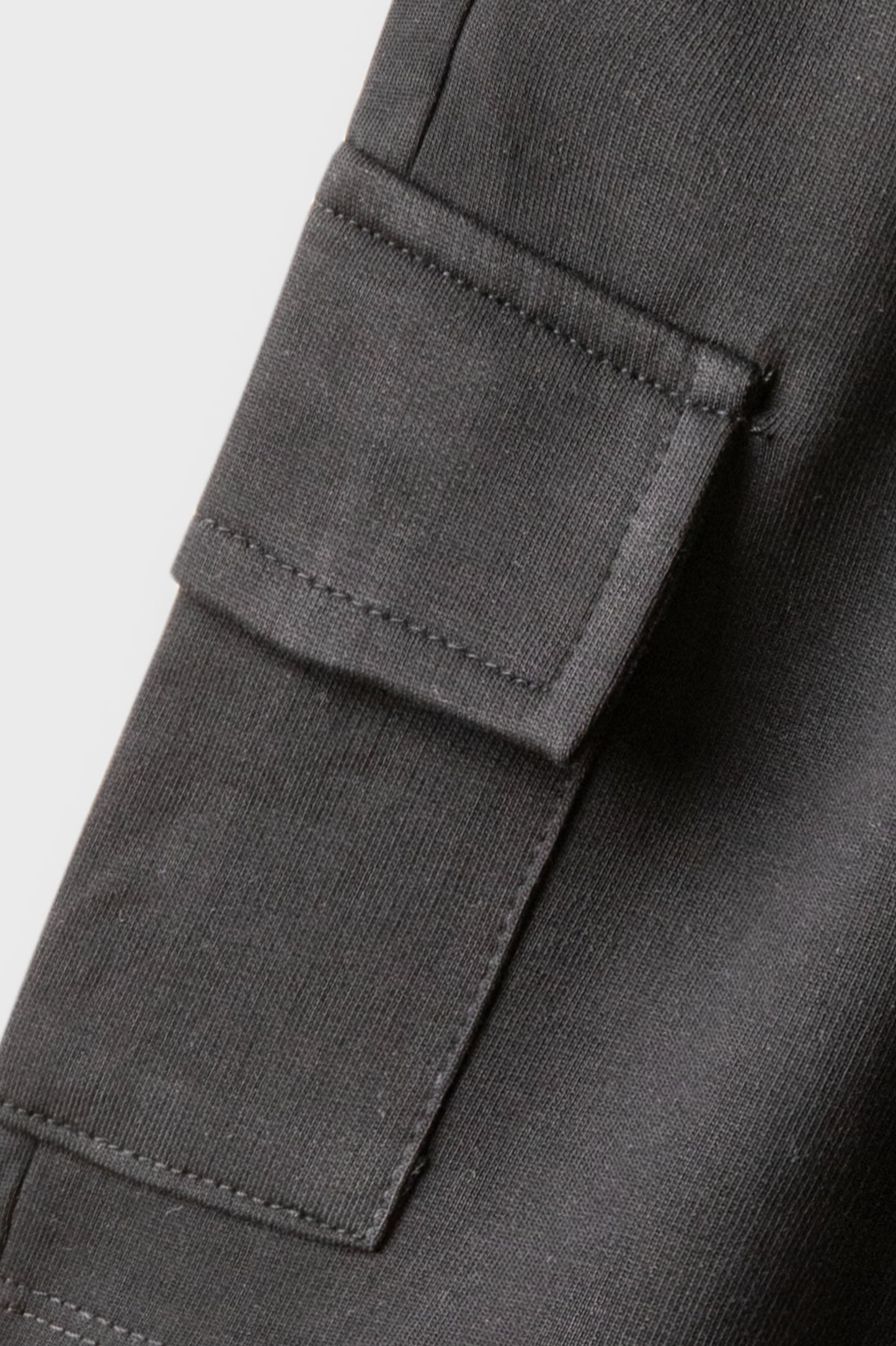 Boys Black Cargo Terry Shorts