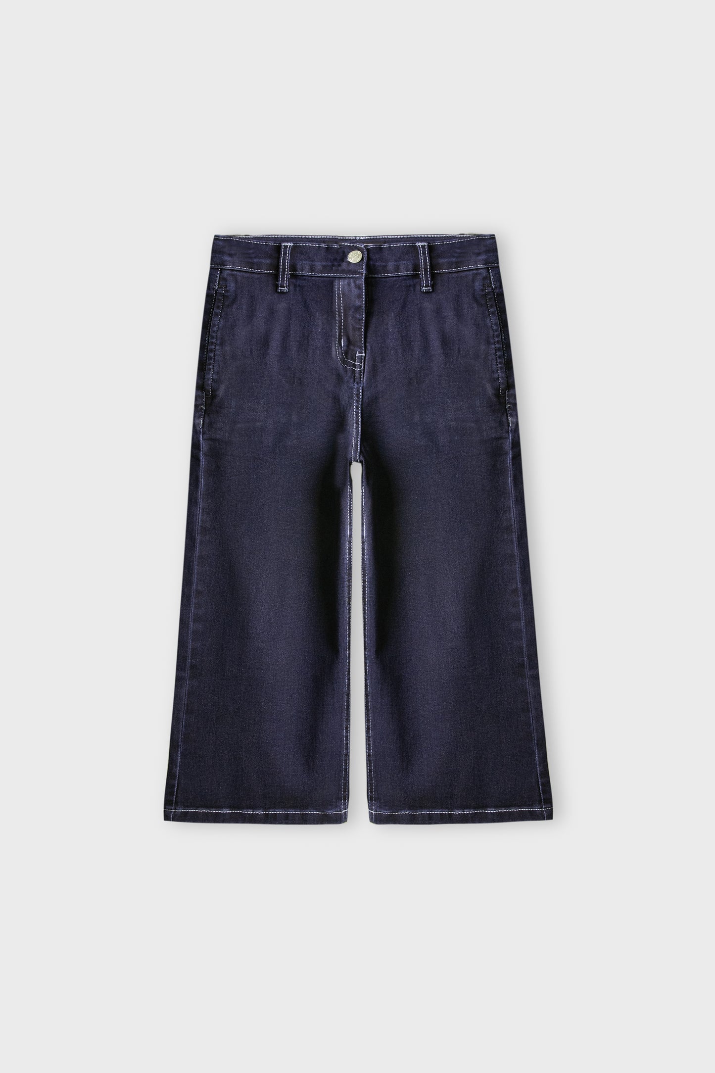 Girls Wide Relaxed Blue Jeans