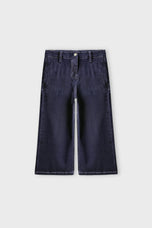 Girls Wide Relaxed Blue Jeans