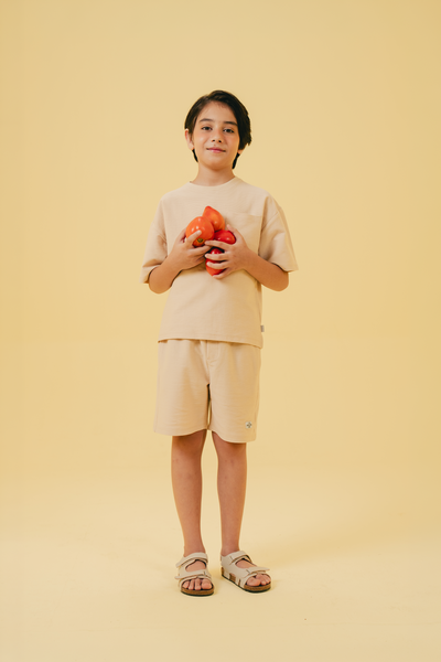 Boys Relaxed Beige Co-ord Set