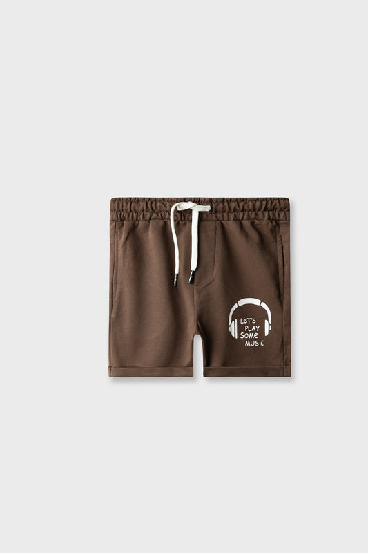 Boys Brown Music Terry Shorts