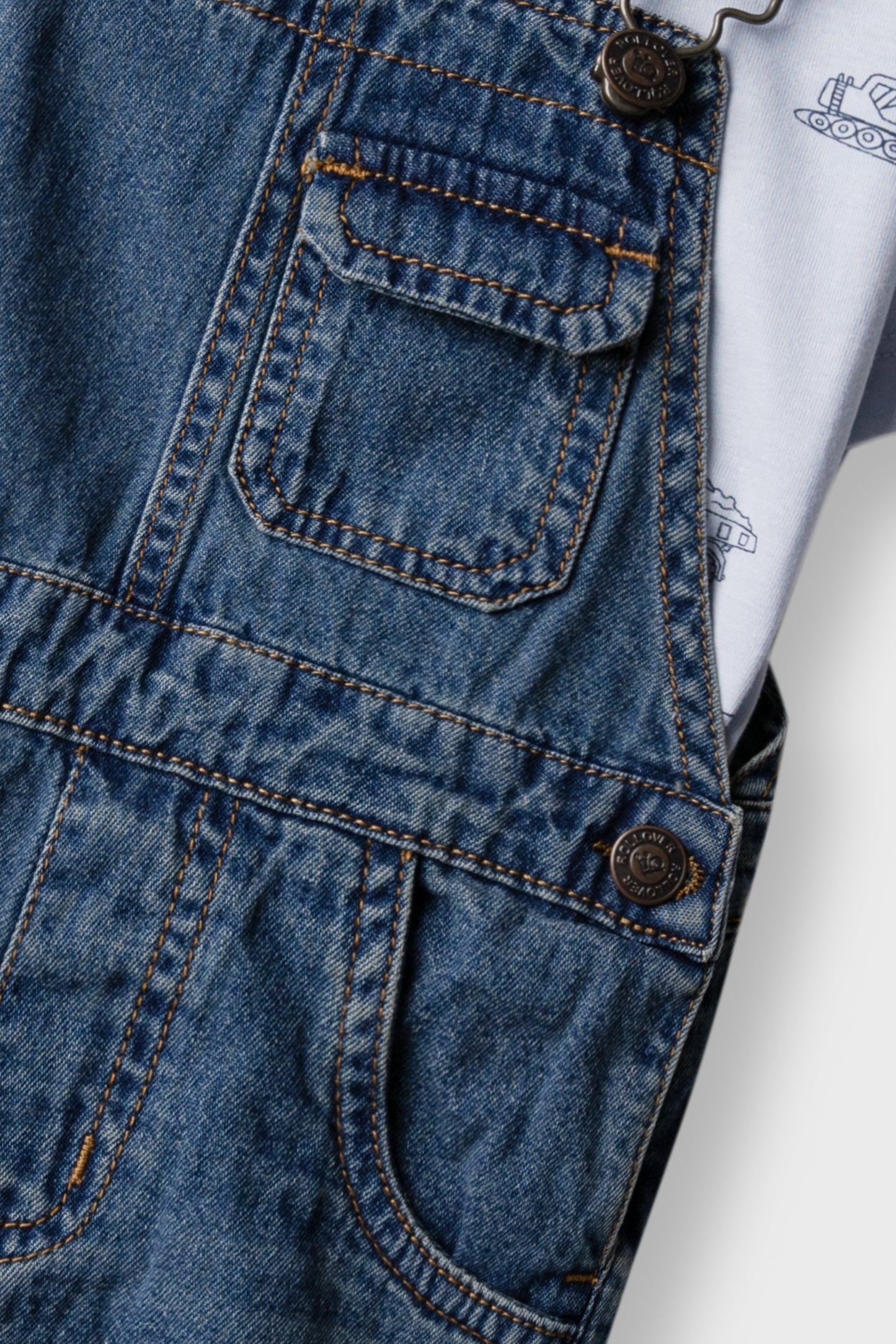 Boys Vehicle Printed Dungaree Set