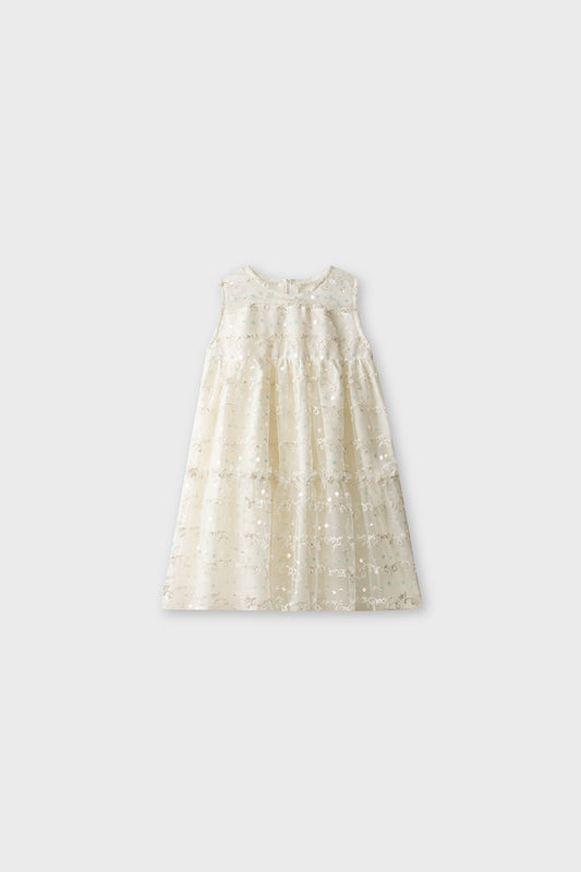 White & Gold Party Dress