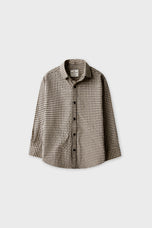 Boys Black Beige Check Casual Shirt