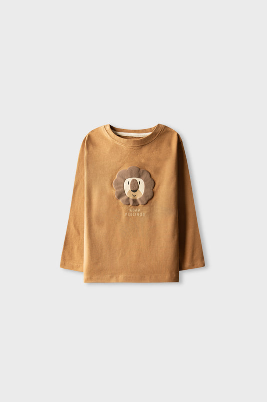 Boys Little Roar Brown Graphic Tee