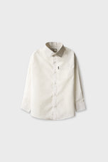 Boys Solid White Cotton Shirt