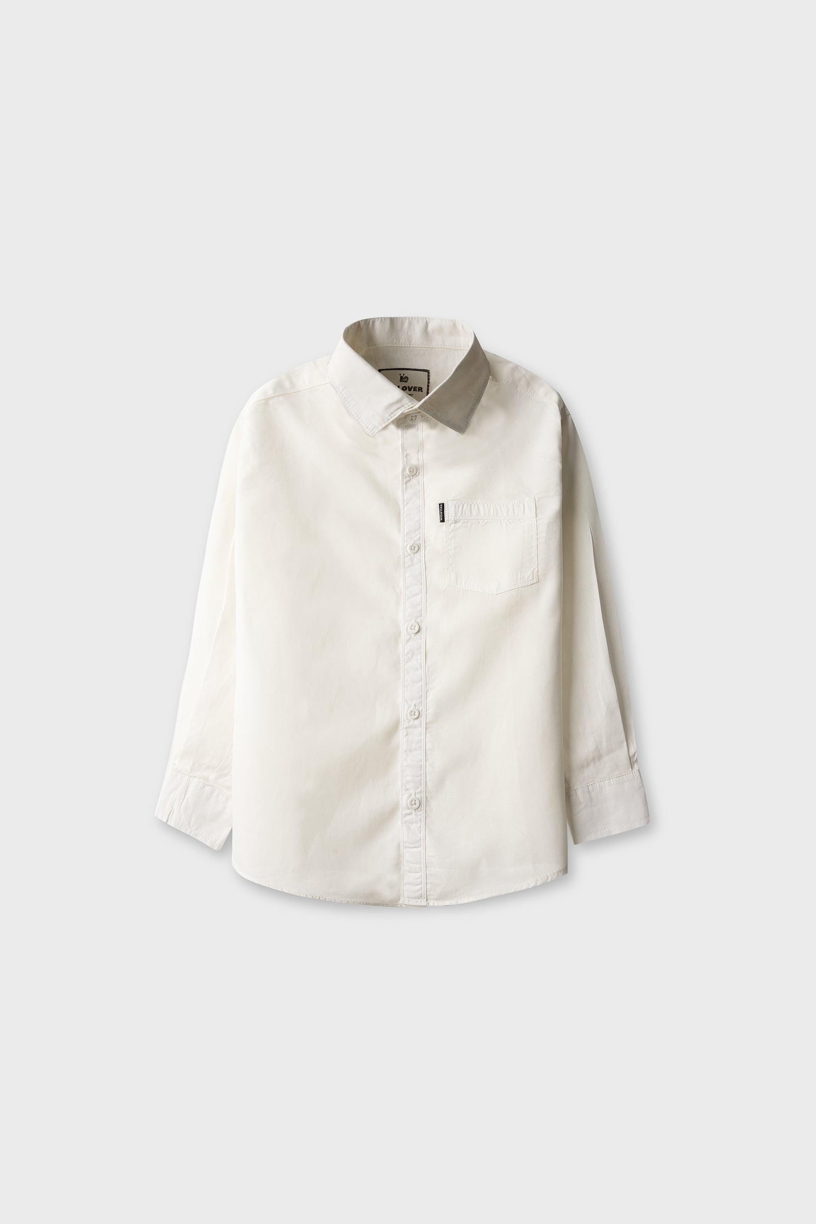 Boys Solid White Cotton Shirt