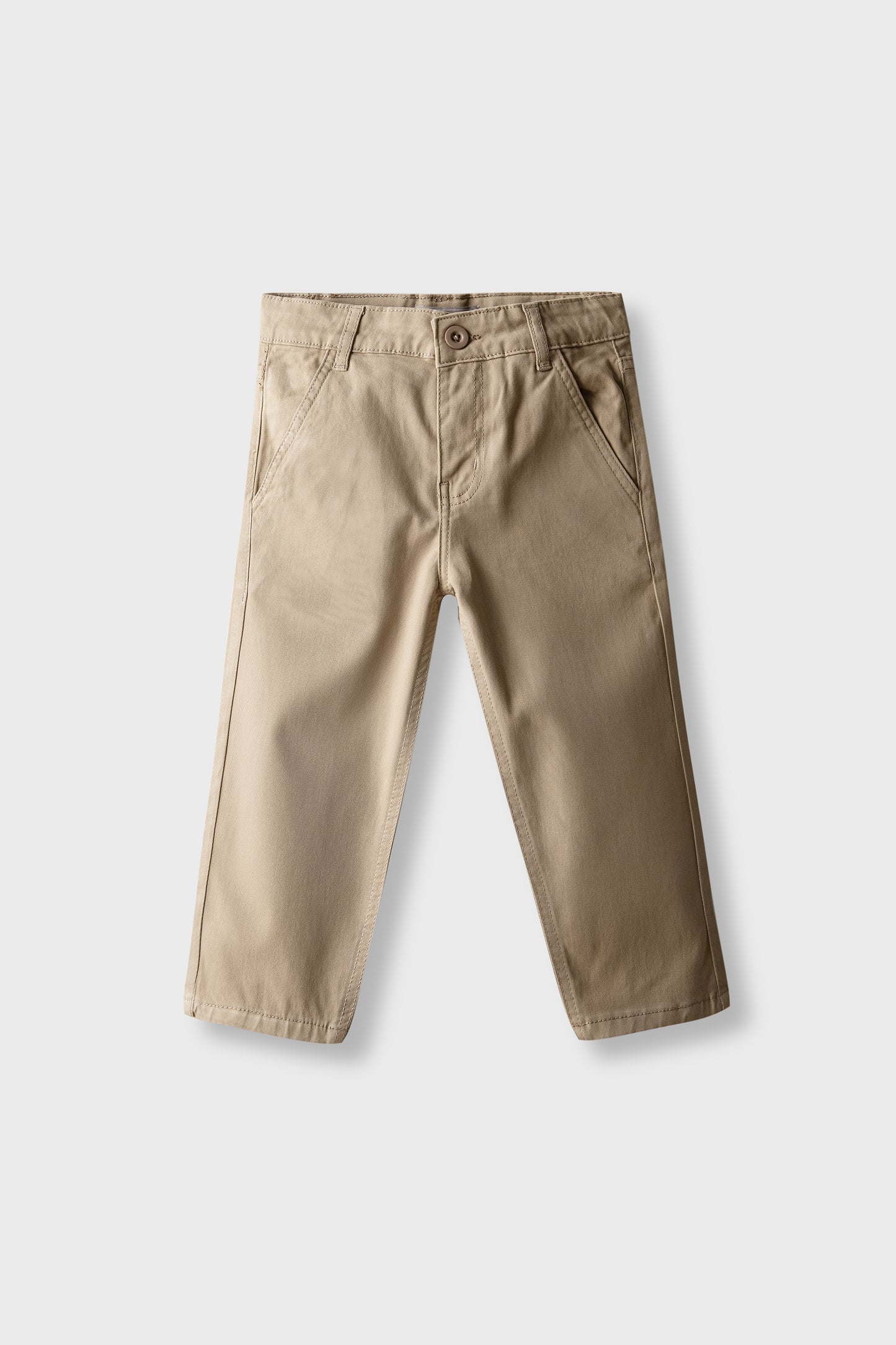 Boys Khaki Straight Fit Twill Pants