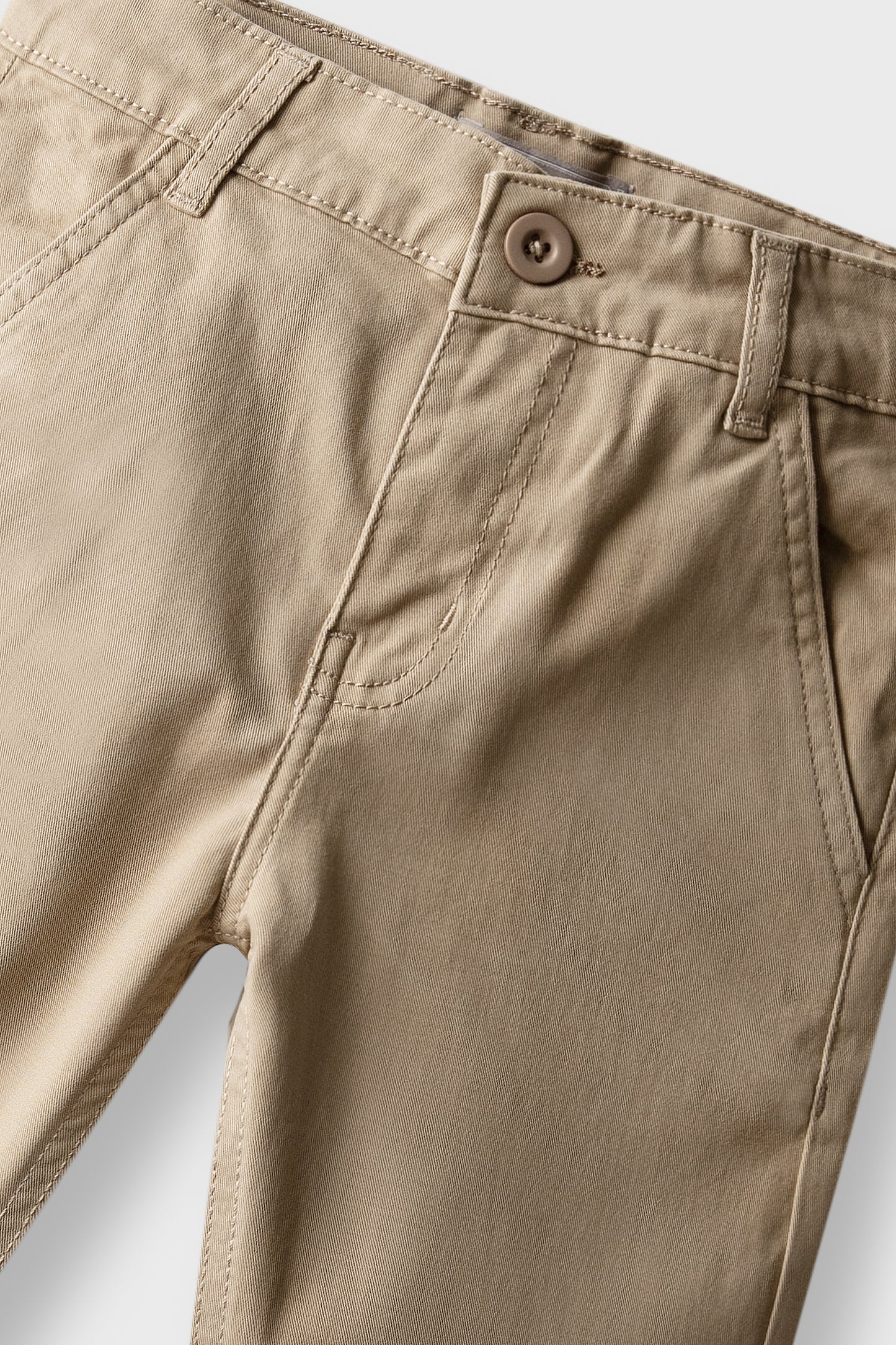 Boys Khaki Straight Fit Twill Pants