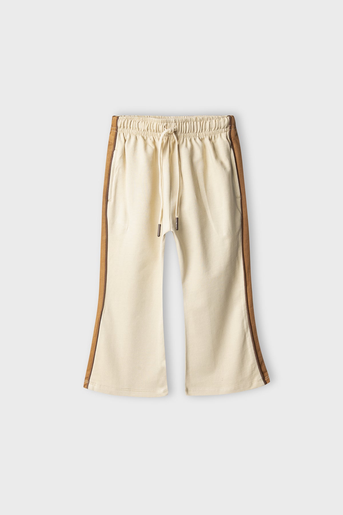 Girls Mocha Line Flared Terry Trousers