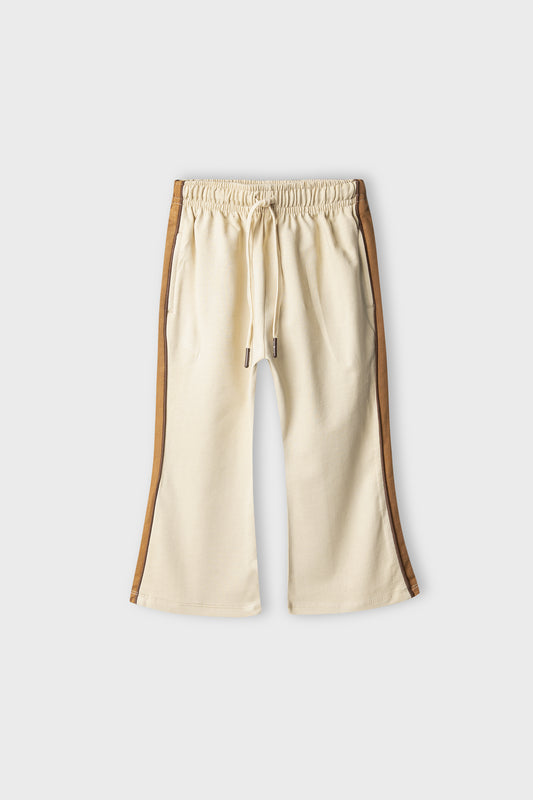 Girls Mocha Line Flared Terry Trousers