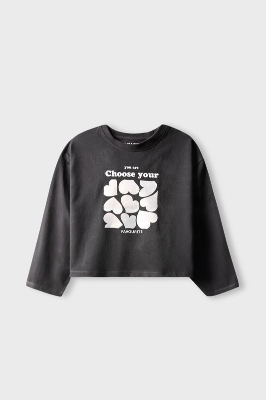 Girls Pulse Black Oversized Tee