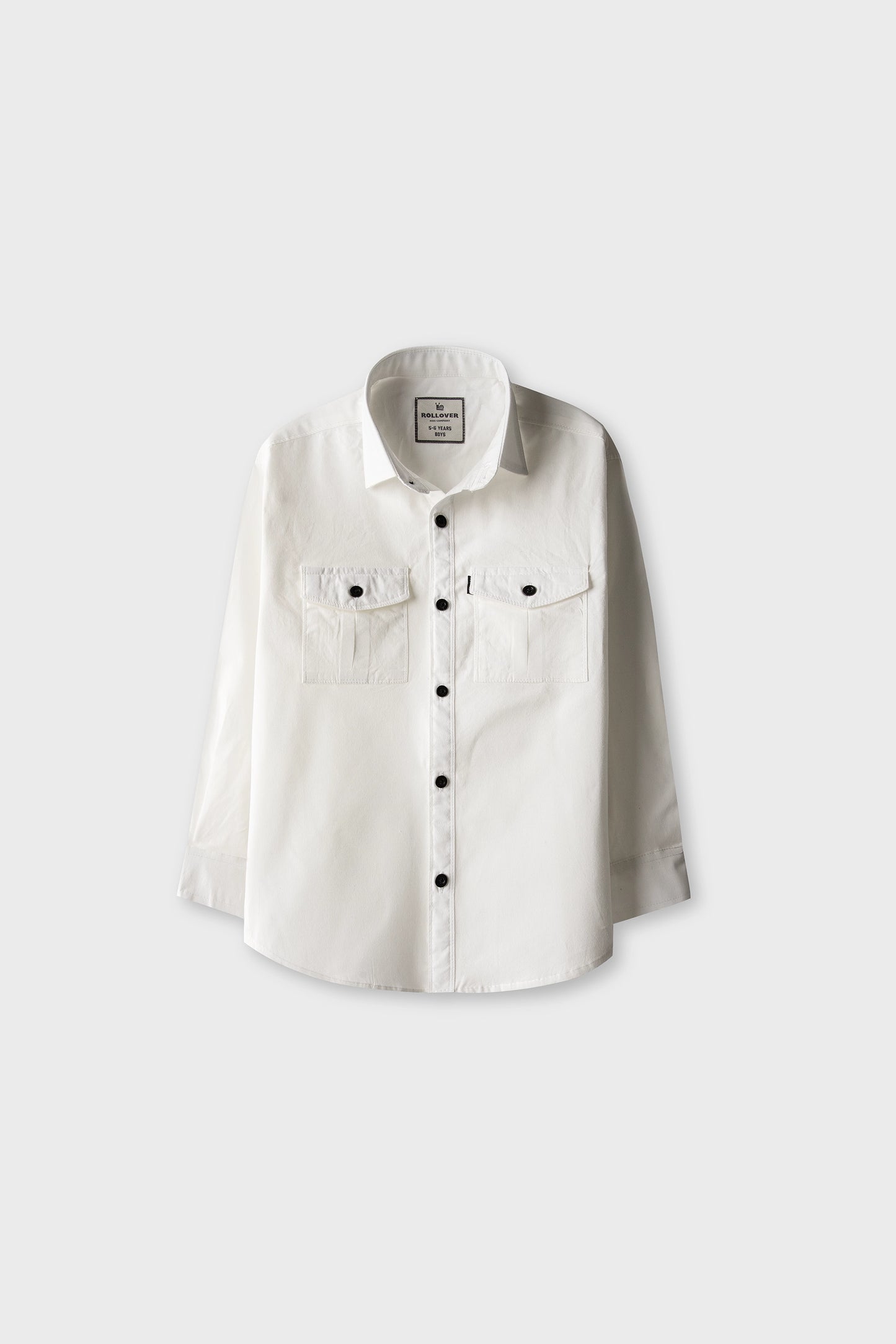 Boys Solid White Cotton Shirt