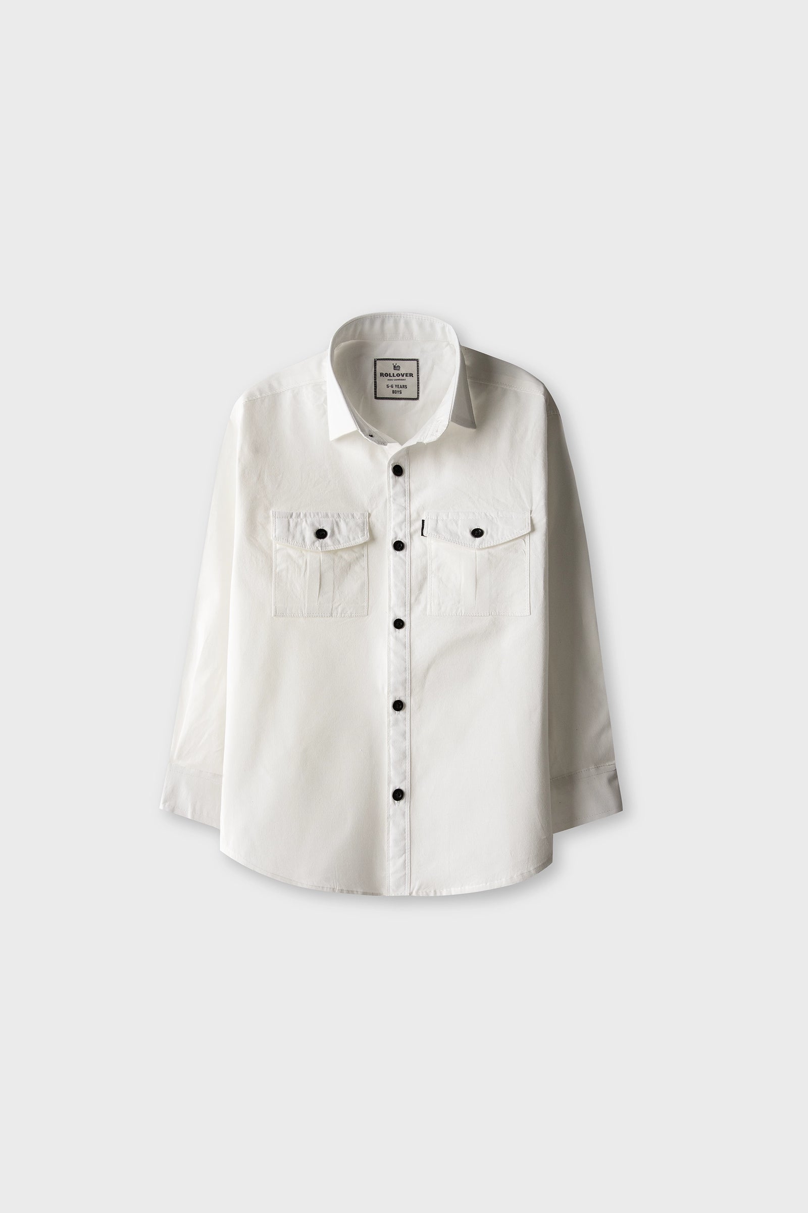 Boys Solid White Cotton Shirt