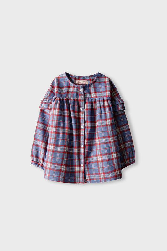 Red Sky Check Cotton Top