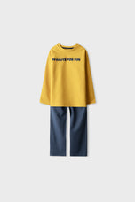 Boys Mustard Navy Mini Terry Co-ord