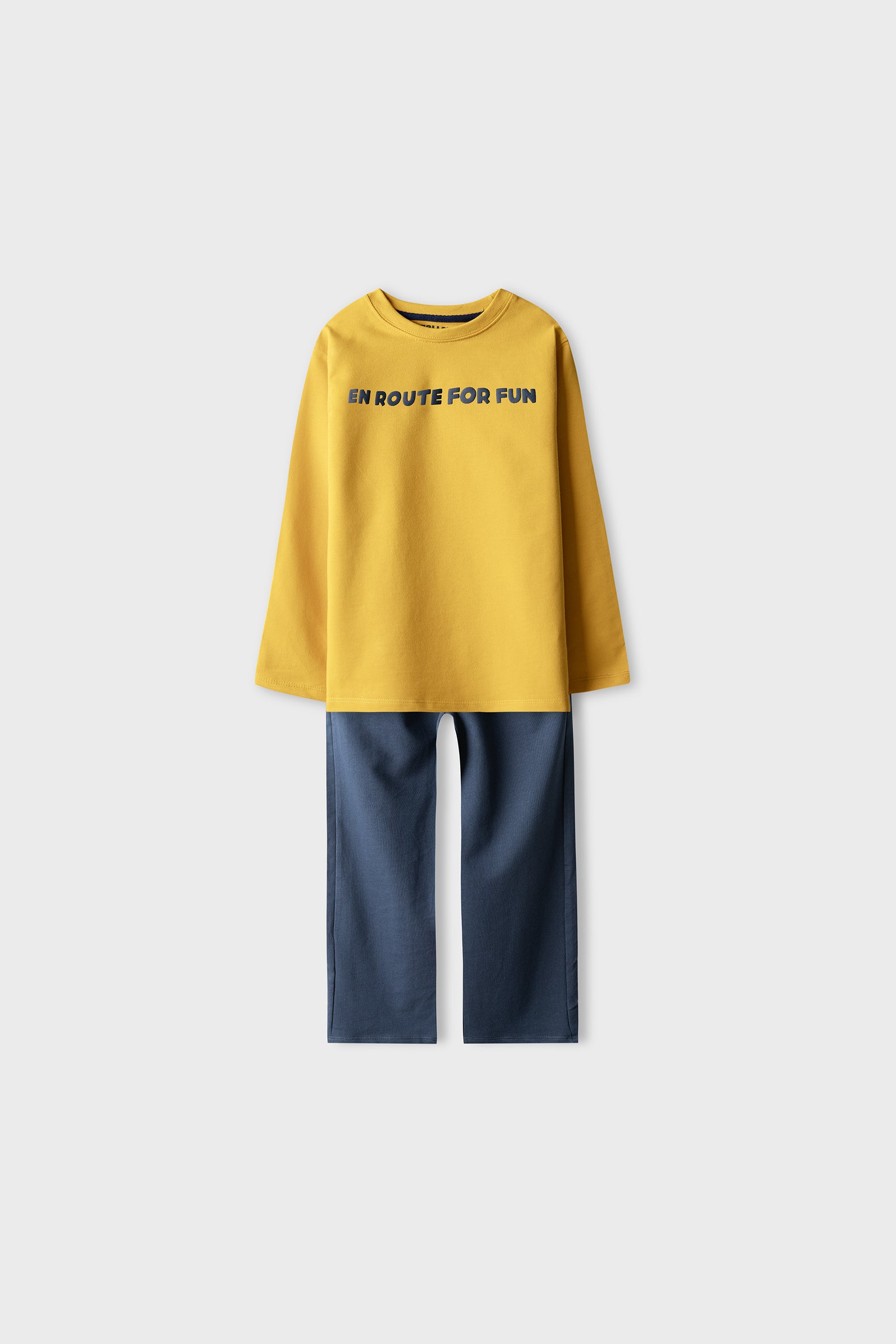 Boys Mustard Navy Mini Terry Co-ord