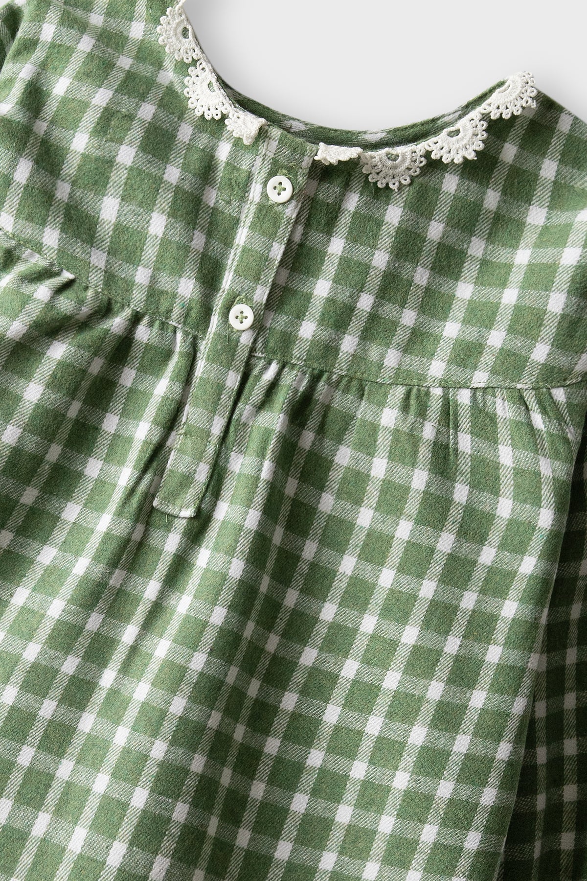 Evergreen Lace Check Flannel Top