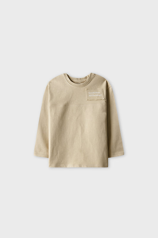 Boys Beige Drop Mini Terry Tee